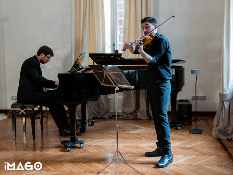 Raccolta fotografica violinista e pianista - Giorgio Sacher Fotografo