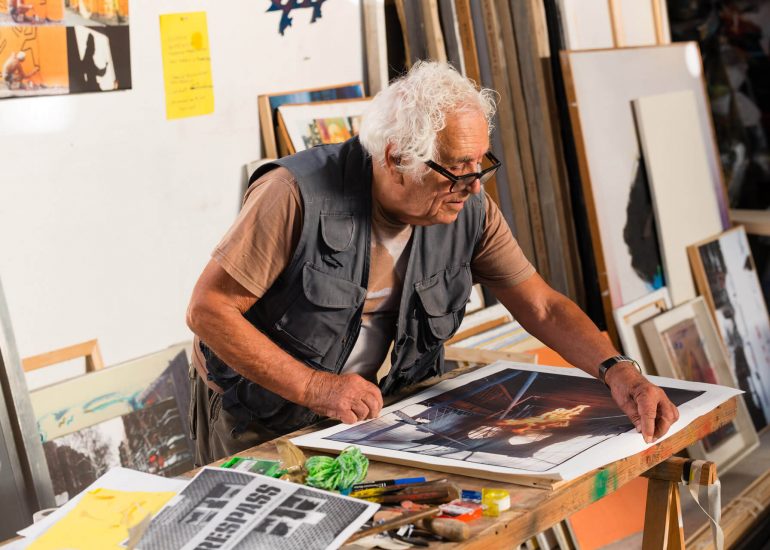 Raccolta fotografica Paolo Buggiani, pittore, performer - Giorgio Sacher Fotografo